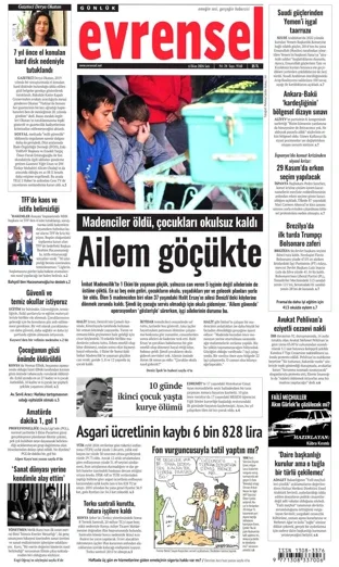 Evrensel Gazetesi 6 Ekim 2026 günün manşeti