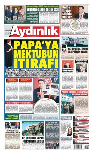 Aydınlık Gazetesi 7 Ekim 2026 günün manşeti