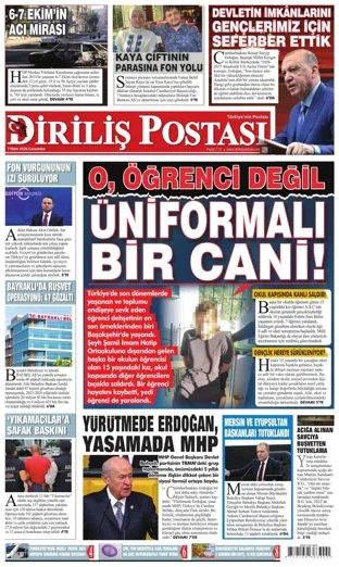 Diriliş Postası Gazetesi 7 Ekim 2026 günün manşeti