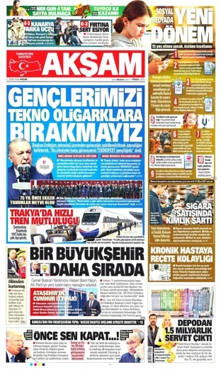 Akşam Gazetesi 11 Ekim 2026 günün manşeti
