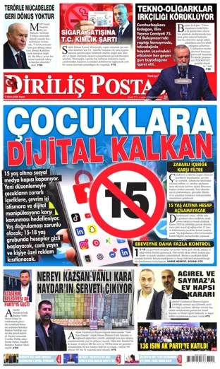 Diriliş Postası Gazetesi 11 Ekim 2026 günün manşeti