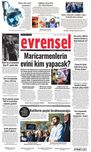 Evrensel Gazetesi 11 Ekim 2026 günün manşeti