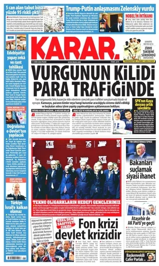 Karar Gazetesi 11 Ekim 2026 günün manşeti