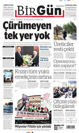 Birgün Gazetesi 12 Ekim 2026 günün manşeti
