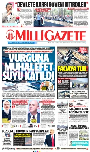 Milli Gazete 12 Ekim 2026 günün manşeti