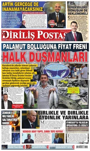 Diriliş Postası Gazetesi 14 Ekim 2026 günün manşeti