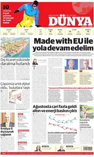 Dünya Gazetesi 14 Ekim 2026 günün manşeti