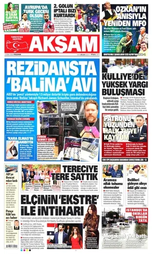Akşam Gazetesi 15 Ekim 2026 günün manşeti