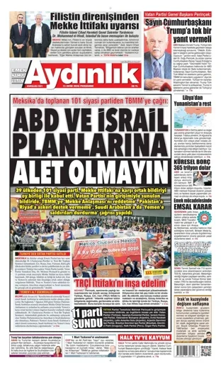 Aydınlık Gazetesi 15 Ekim 2026 günün manşeti