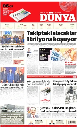 Dünya Gazetesi 15 Ekim 2026 günün manşeti