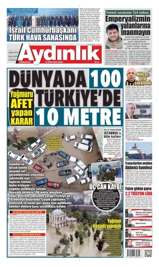 Aydınlık Gazetesi 16 Ekim 2026 günün manşeti