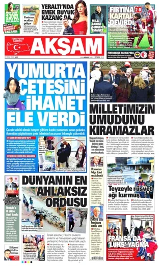 Akşam Gazetesi 20 Ekim 2026 günün manşeti