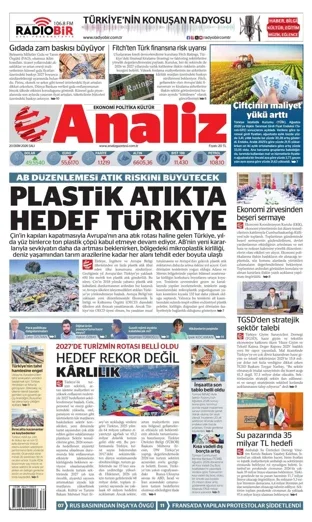 Analiz Gazetesi 20 Ekim 2026 günün manşeti