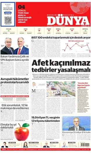 Dünya Gazetesi 20 Ekim 2026 günün manşeti