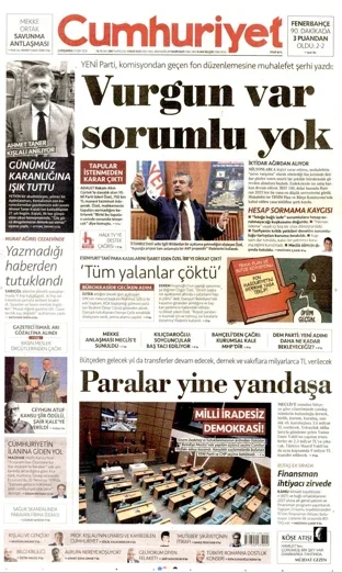 Cumhuriyet Gazetesi 21 Ekim 2026 günün manşeti