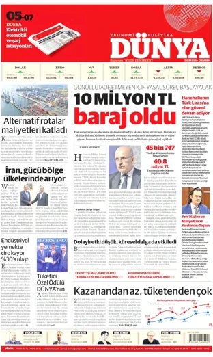 Dünya Gazetesi 21 Ekim 2026 günün manşeti