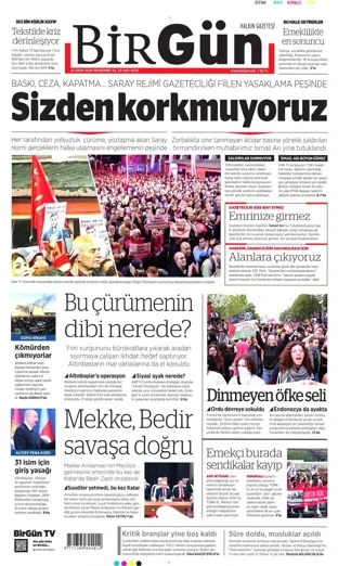 Birgün Gazetesi 22 Ekim 2026 günün manşeti